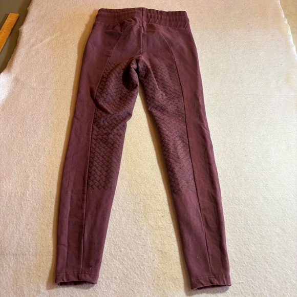 Horze Womens Equestrian Riding Pants Tights Burgundy Diamond Knee Patch Size 24 - Picture 7 of 10
